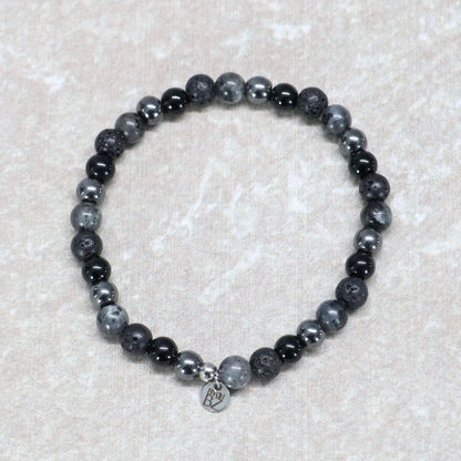 REYKJAVIK NIGHTFALL | Natuursteen armband mix | 6mm | Normal Fit