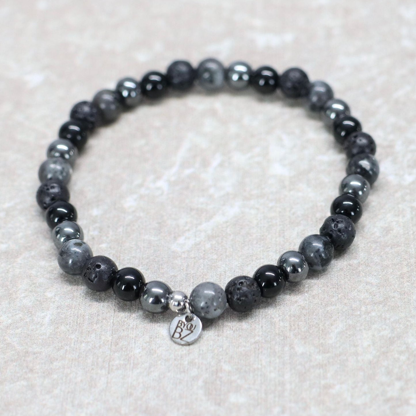 REYKJAVIK NIGHTFALL | Natuursteen armband mix | 6mm | Normal Fit
