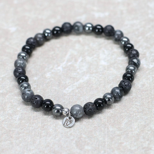 REYKJAVIK NIGHTFALL | Natuursteen armband mix | 6mm | Normal Fit