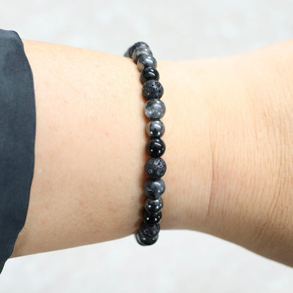 REYKJAVIK NIGHTFALL | Natuursteen armband mix | 6mm | Normal Fit