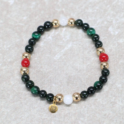 BELIZE VERDE | Natuursteen armband mix | 6mm | Normal Fit