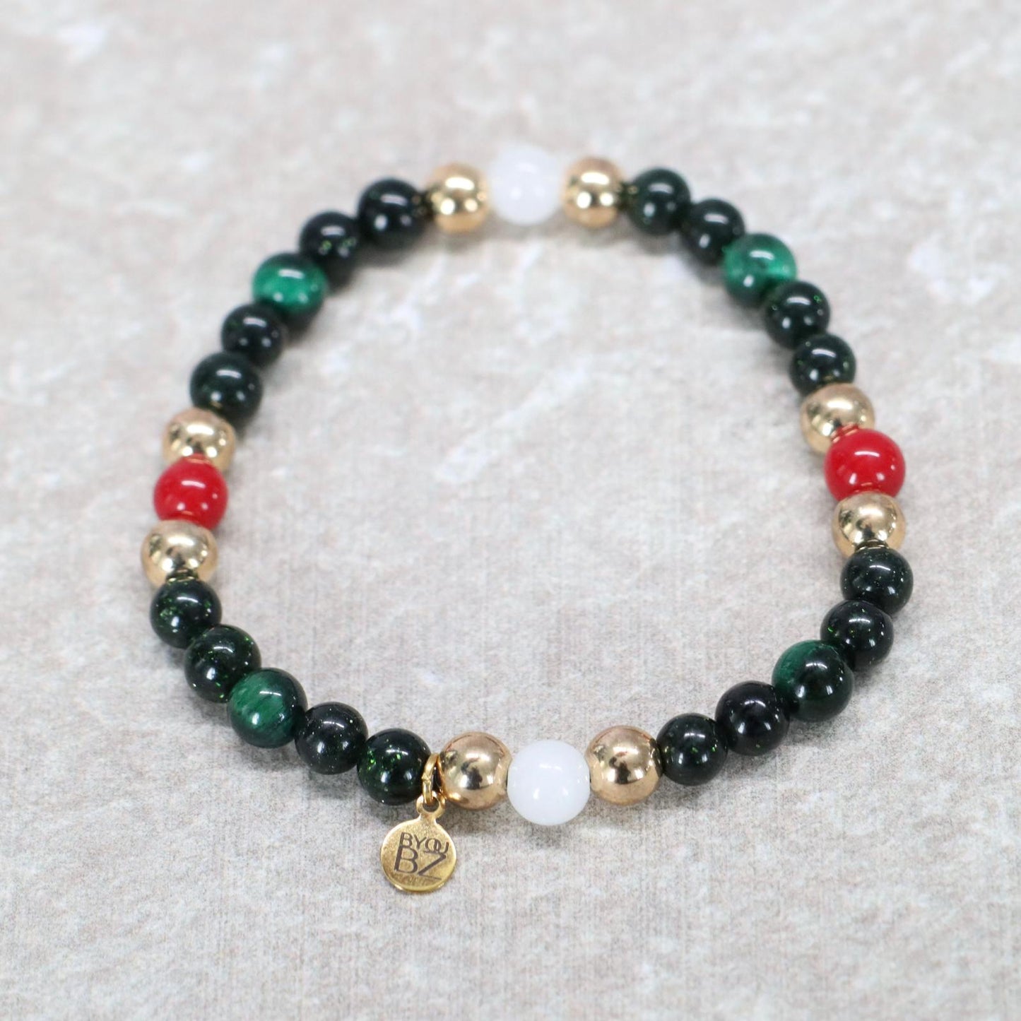 BELIZE VERDE | Natuursteen armband mix | 6mm | Normal Fit