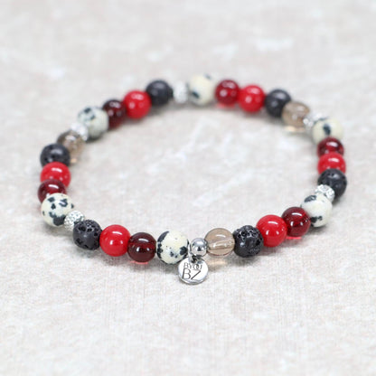 MADRID FIRE NIGHTS | Natuursteen armband mix | 6mm | Normal Fit