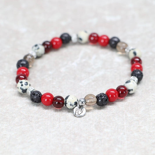 MADRID FIRE NIGHTS | Natuursteen armband mix | 6mm | Normal Fit