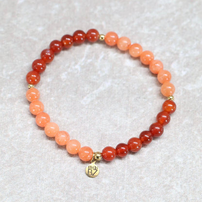 FLOW VIVID JAIPUR | Carneool & chalcedoon armband | 6mm | Normal Fit