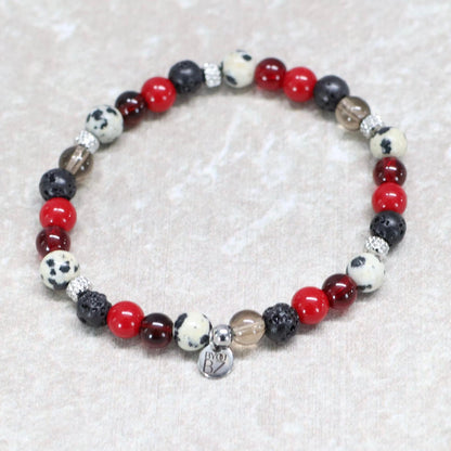 MADRID FIRE NIGHTS | Natuursteen armband mix | 6mm | Normal Fit