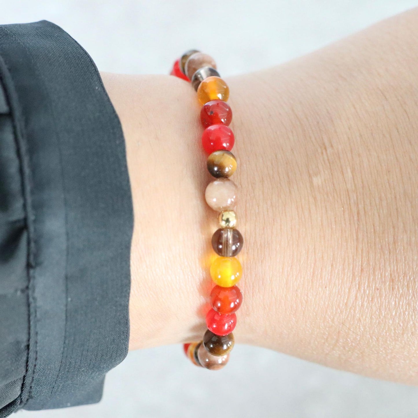 MYSTIC EMBER | Natuursteen armband mix | 6mm | Normal Fit