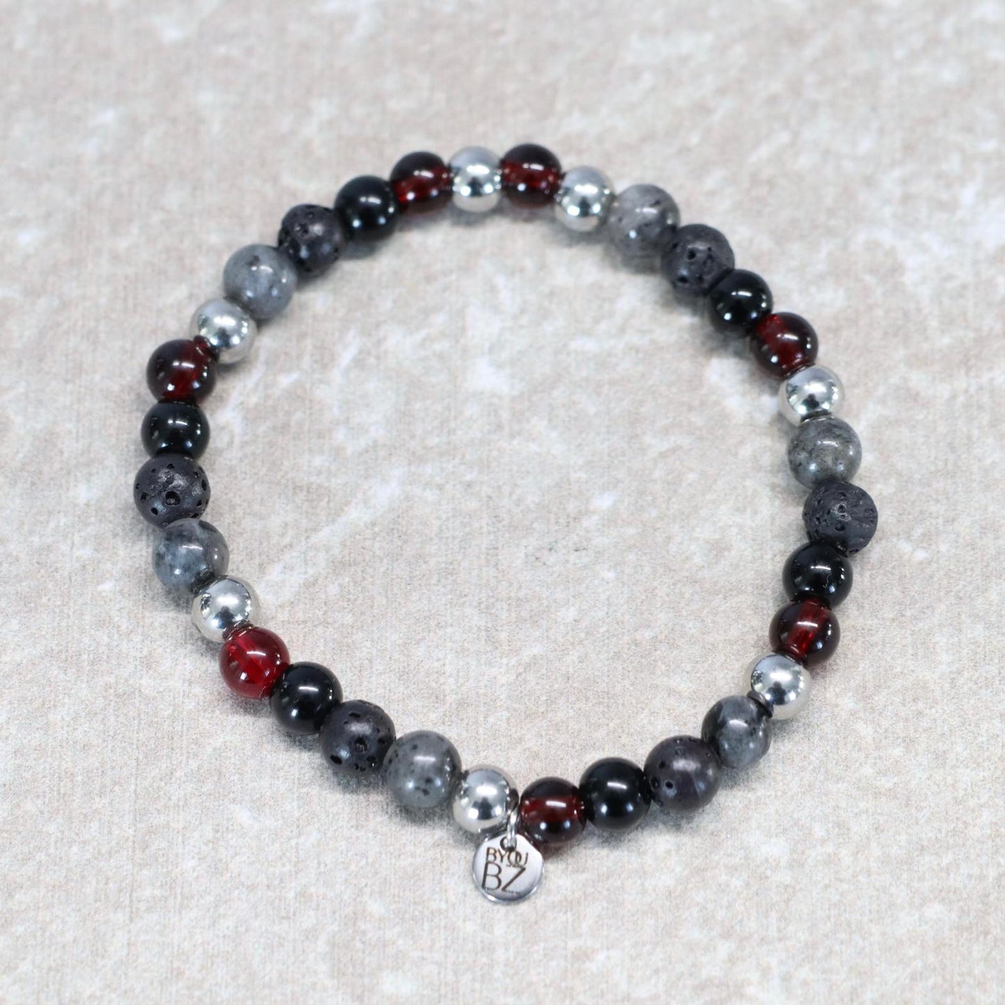 ETNA EMBER | Natuursteen armband mix | 6mm | Normal Fit