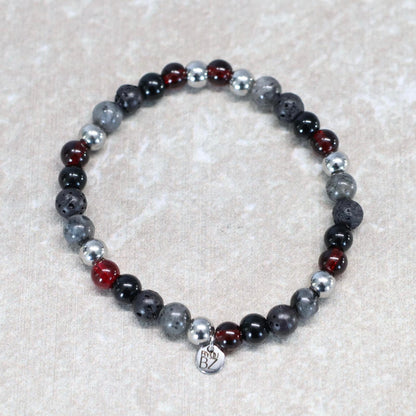 ETNA EMBER | Natuursteen armband mix | 6mm | Normal Fit