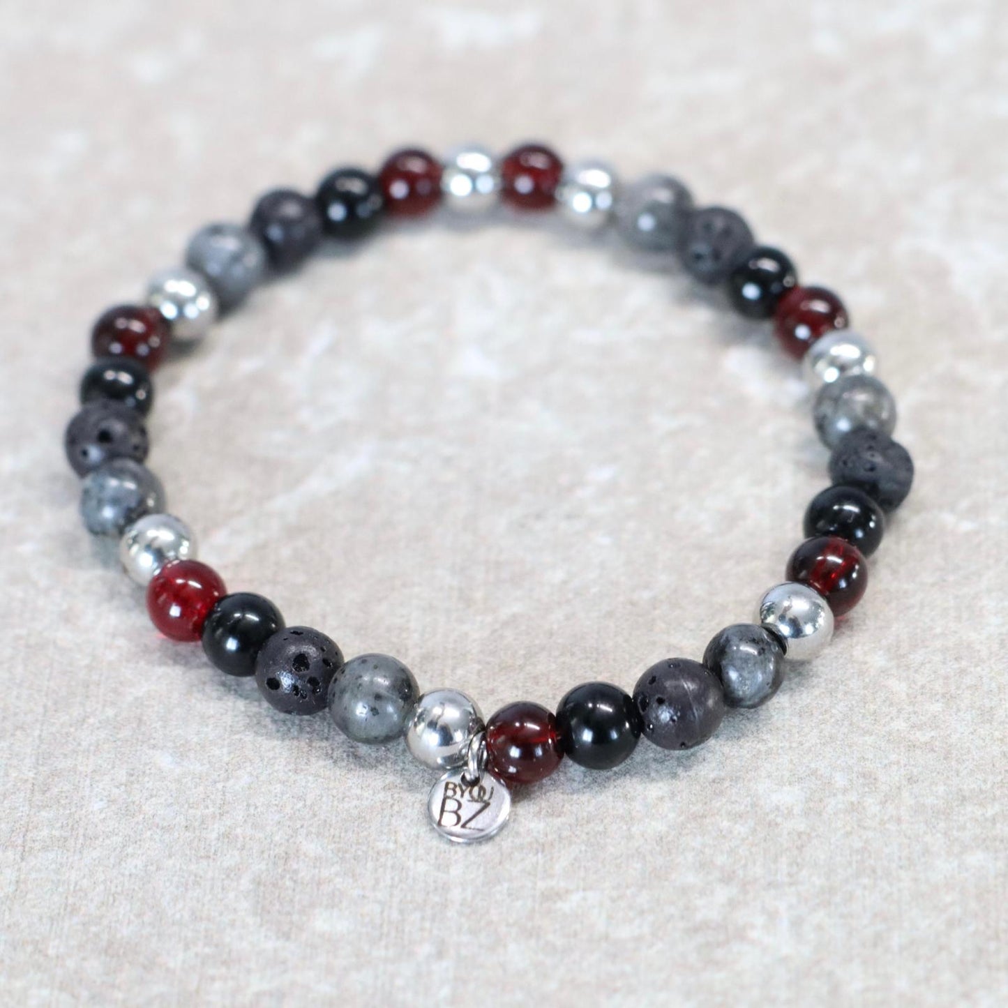 ETNA EMBER | Natuursteen armband mix | 6mm | Normal Fit