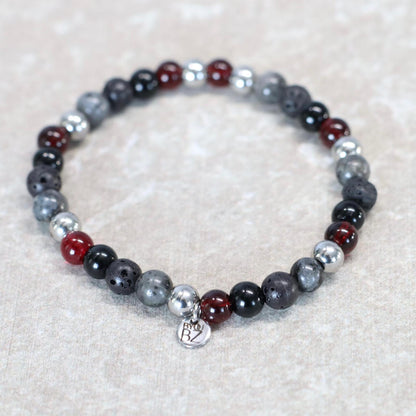 ETNA EMBER | Natuursteen armband mix | 6mm | Normal Fit