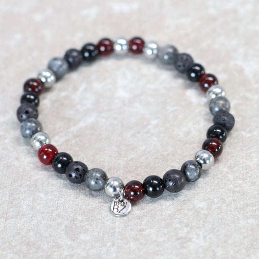 ETNA EMBER | Natuursteen armband mix | 6mm | Normal Fit