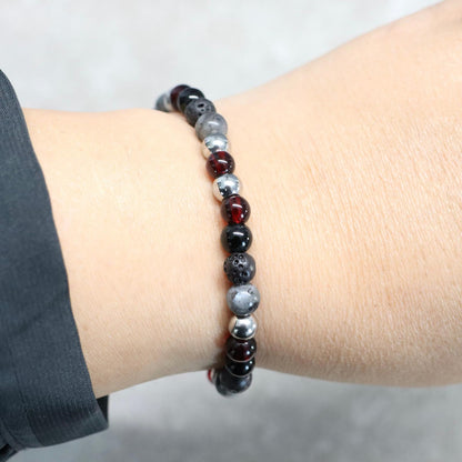 ETNA EMBER | Natuursteen armband mix | 6mm | Normal Fit