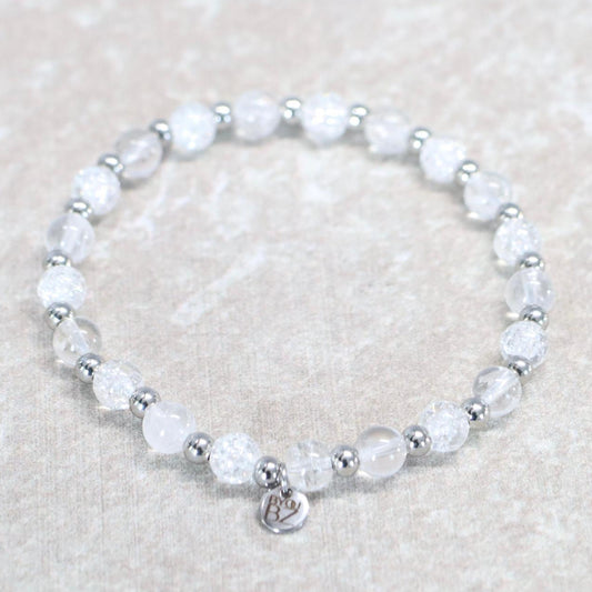 ZERMATT SNOW | Bergkristal & craquelé kwarts armband | 6mm | Normal Fit