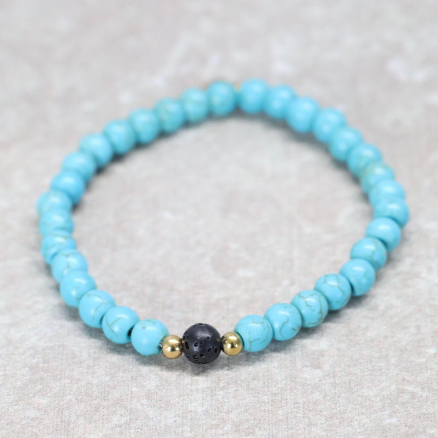 CALM COMINO | Howliet lavasteen armband | 6mm | Normal Fit