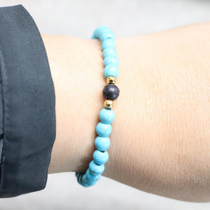CALM COMINO | Howliet lavasteen armband | 6mm | Normal Fit