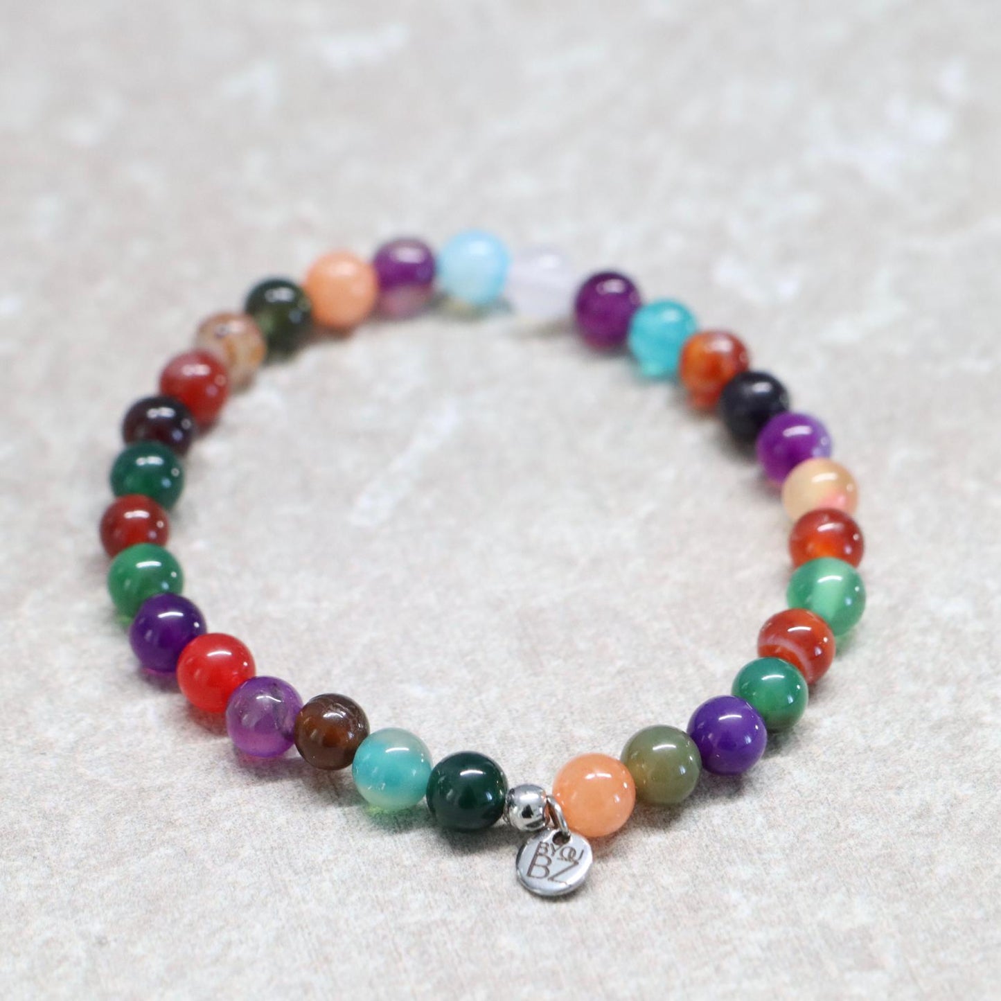NOMAD GLOW | Natuursteen armband mix | 6mm | Normal Fit