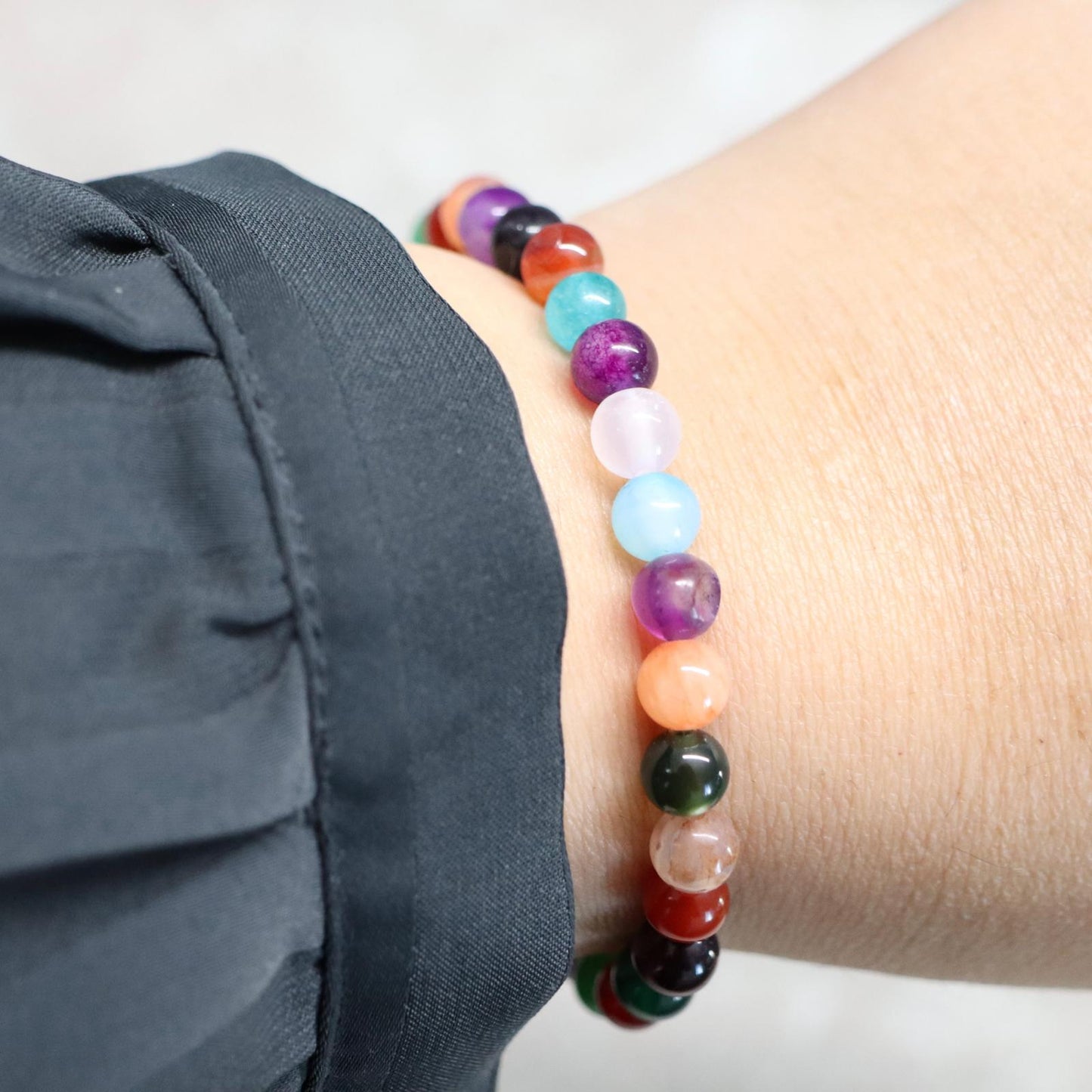 NOMAD GLOW | Natuursteen armband mix | 6mm | Normal Fit