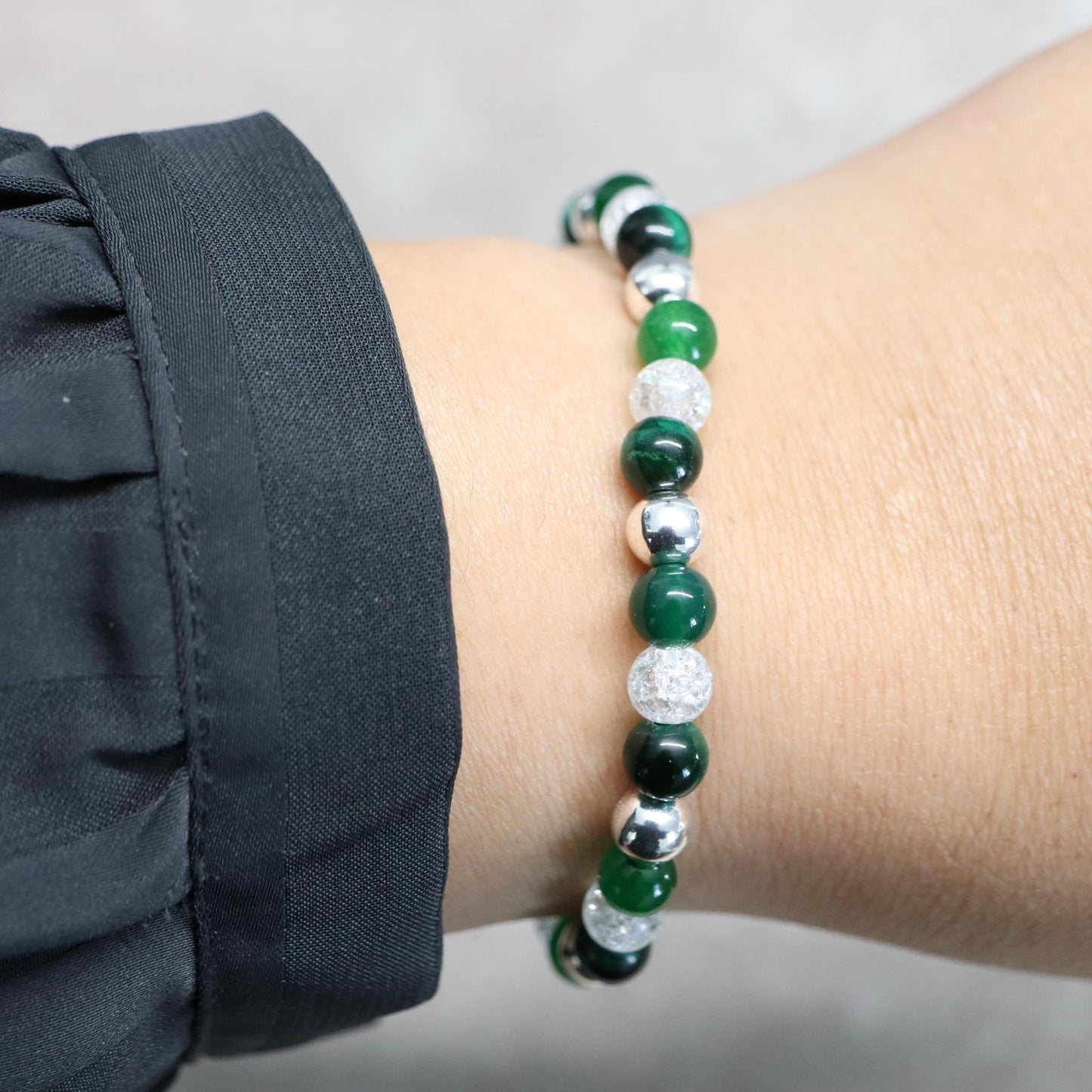 EMERALD WICKLOW | Natuursteen armband mix | 6mm | Normal Fit