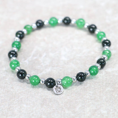EMERALD HOI AN | Groene chalcedoon & groen zandsteen armband | 6mm | Normal Fit