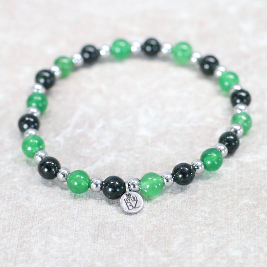 EMERALD HOI AN | Groene chalcedoon & groen zandsteen armband | 6mm | Normal Fit