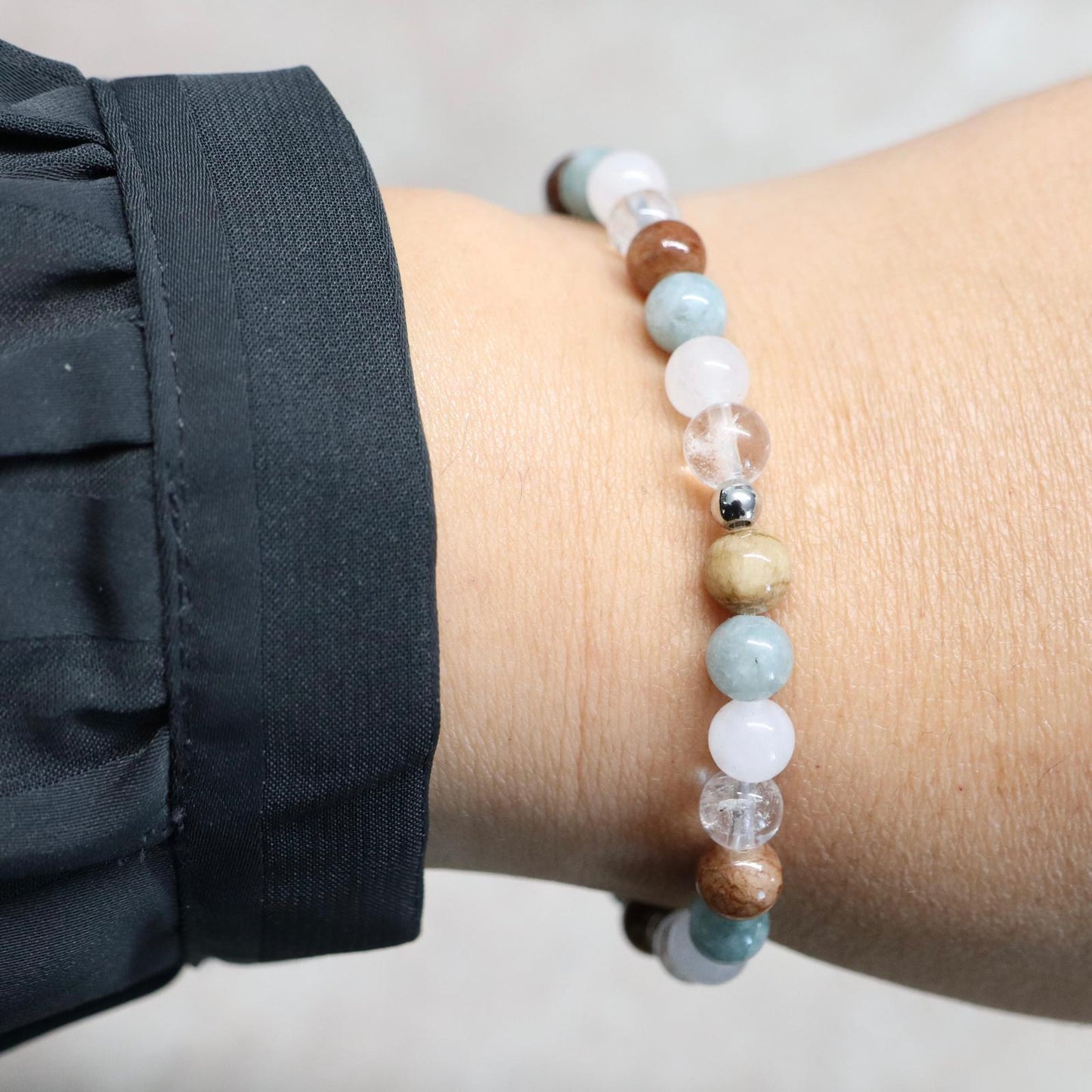 ALGARVE BREEZE | Natuursteen armband mix | 6mm | Normal Fit