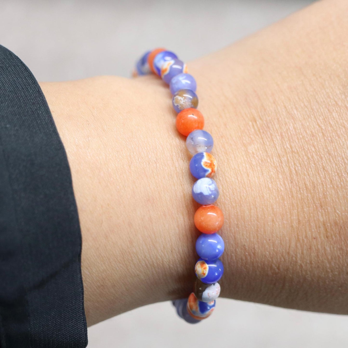 SUNSET CORAL | Chalcedoon & jaspis armband | 6mm | Normal Fit