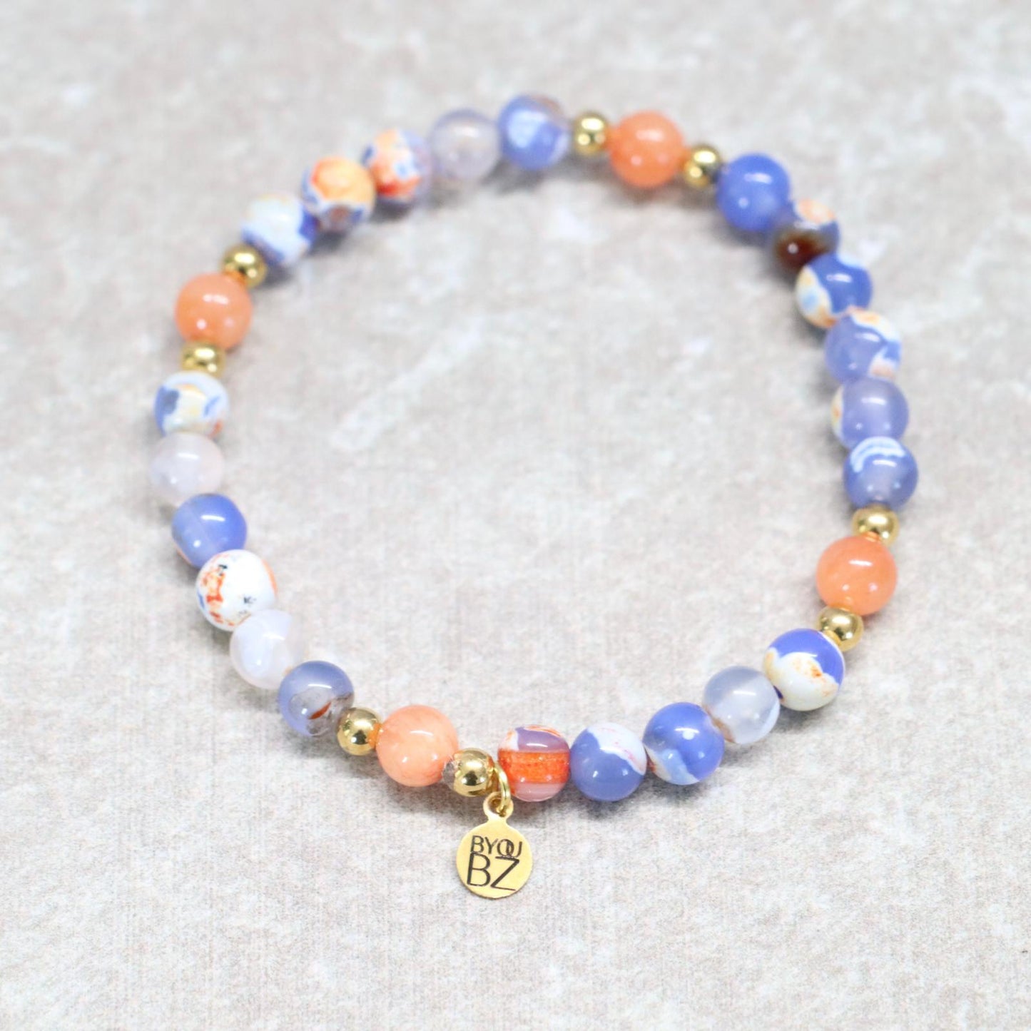 SUNSET VIBES | Chalcedoon & jaspis armband | 6mm | Normal Fit