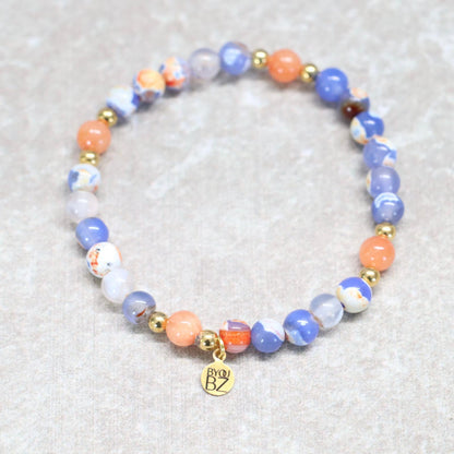 SUNSET VIBES | Chalcedoon & jaspis armband | 6mm | Normal Fit