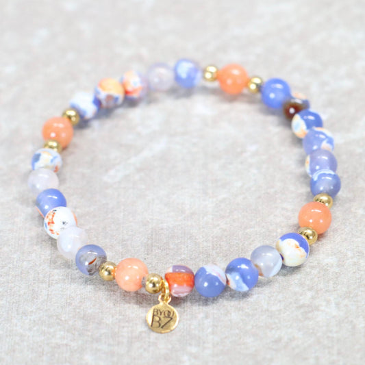 SUNSET VIBES | Chalcedoon & jaspis armband | 6mm | Normal Fit