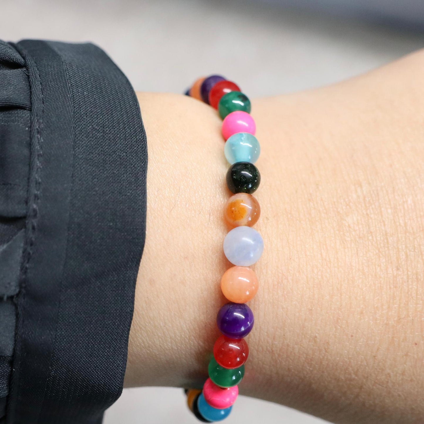 JOY VIVID CARNAVAL | Natuursteen armband mix | 6mm | Normal Fit