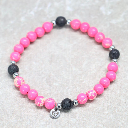 JOY VIVID TOKYO | Howliet & lavasteen armband | 6mm | Normal Fit