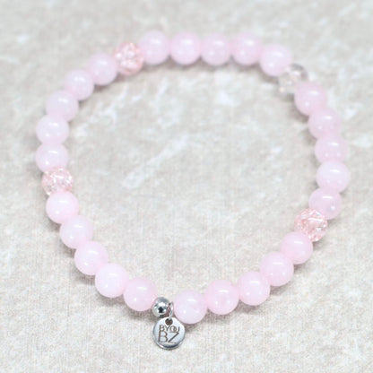 PROVENCE ROSE | Rozenkwarts & craquelé kwarts armband | 6mm | Normal Fit