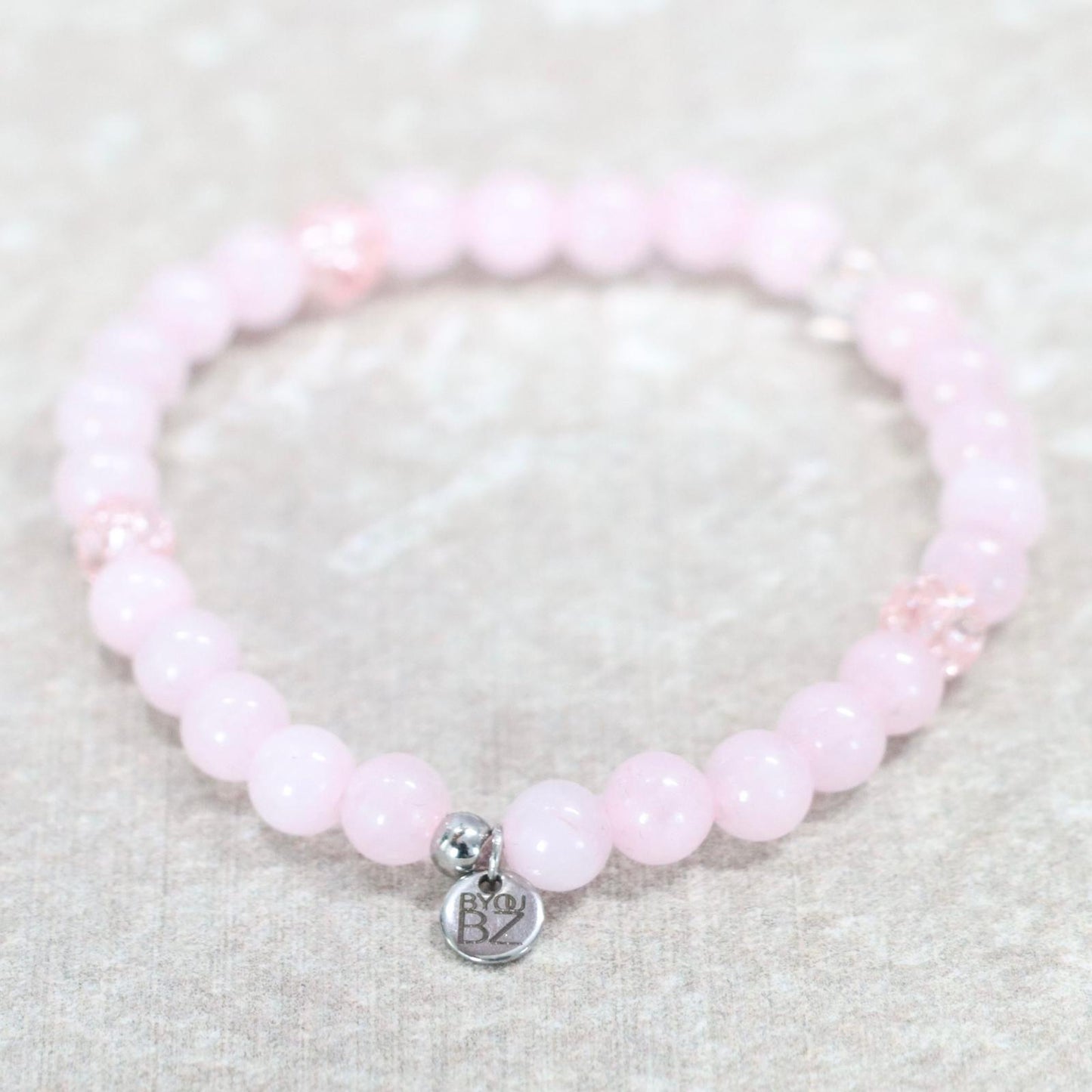PROVENCE ROSE | Rozenkwarts & craquelé kwarts armband | 6mm | Normal Fit