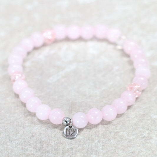 PROVENCE ROSE | Rozenkwarts & craquelé kwarts armband | 6mm | Normal Fit