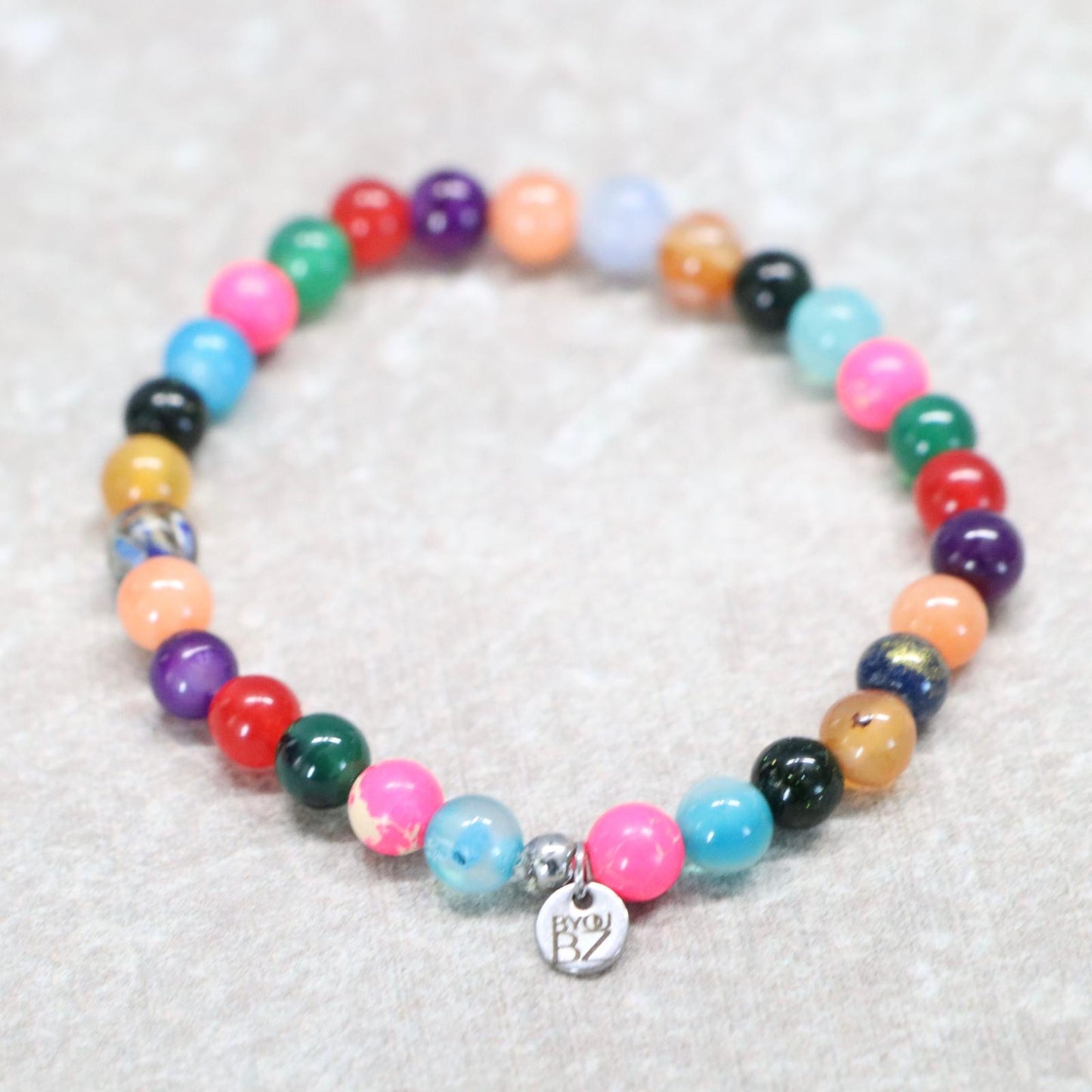 JOY VIVID CARNAVAL | Natuursteen armband mix | 6mm | Normal Fit