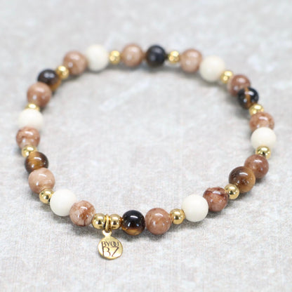 DESERT PETRA | Natuursteen armband mix | 6mm | Normal Fit