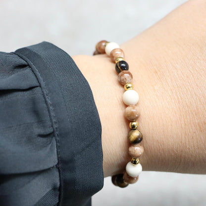 DESERT PETRA | Natuursteen armband mix | 6mm | Normal Fit