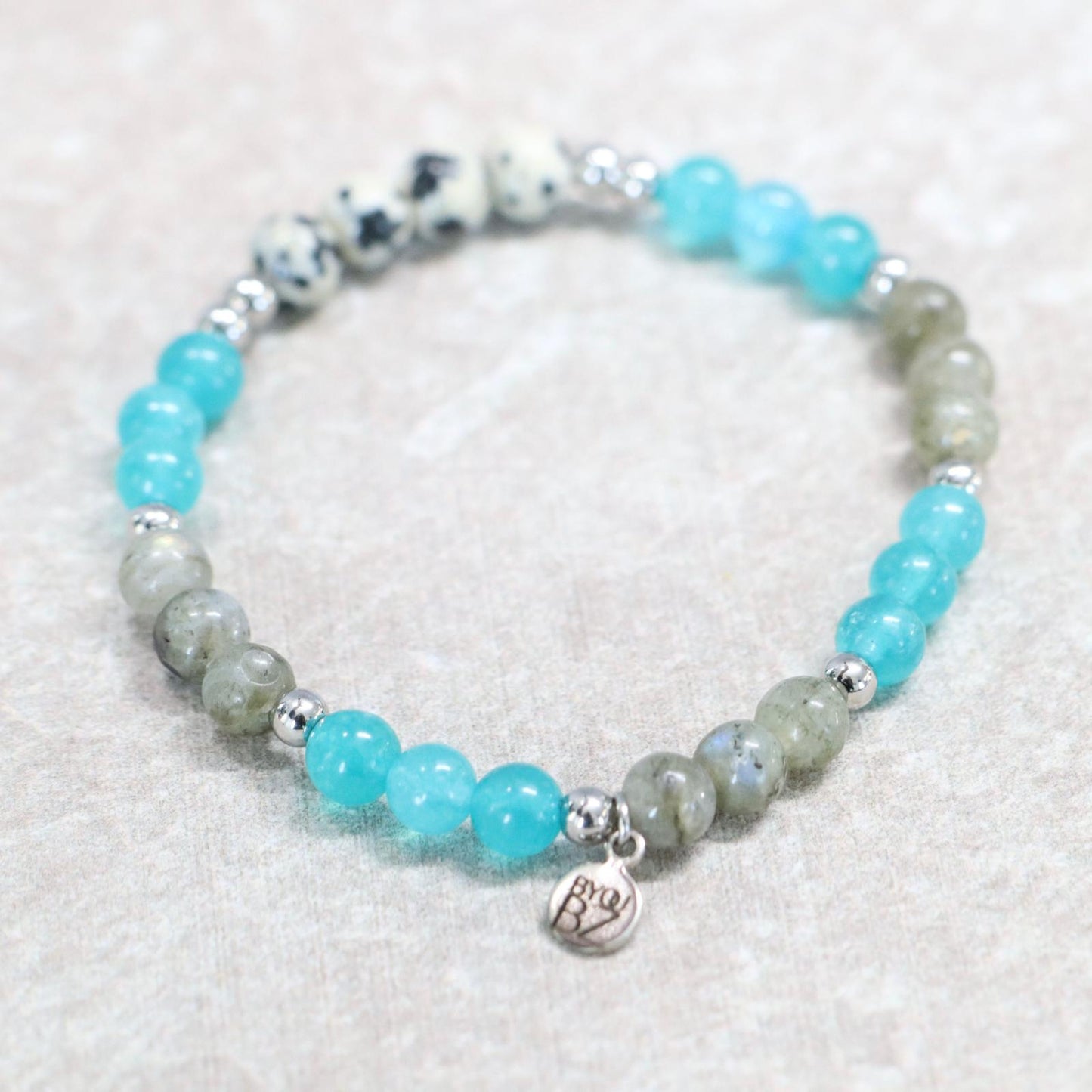COASTAL SPOTS | Natuursteen armband mix | 6mm | Normal Fit
