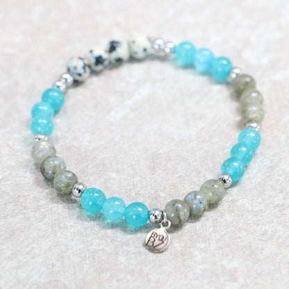 COASTAL SPOTS | Natuursteen armband mix | 6mm | Normal Fit