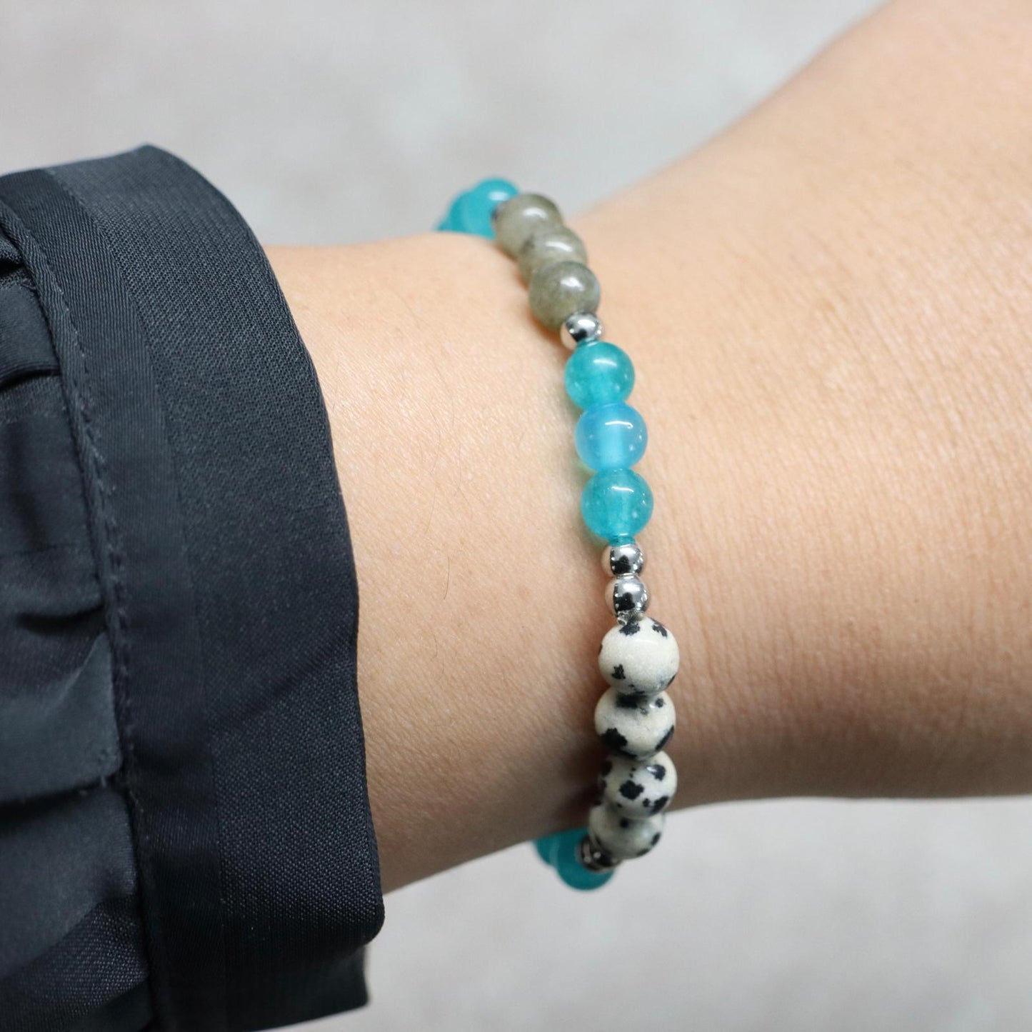 COASTAL SPOTS | Natuursteen armband mix | 6mm | Normal Fit