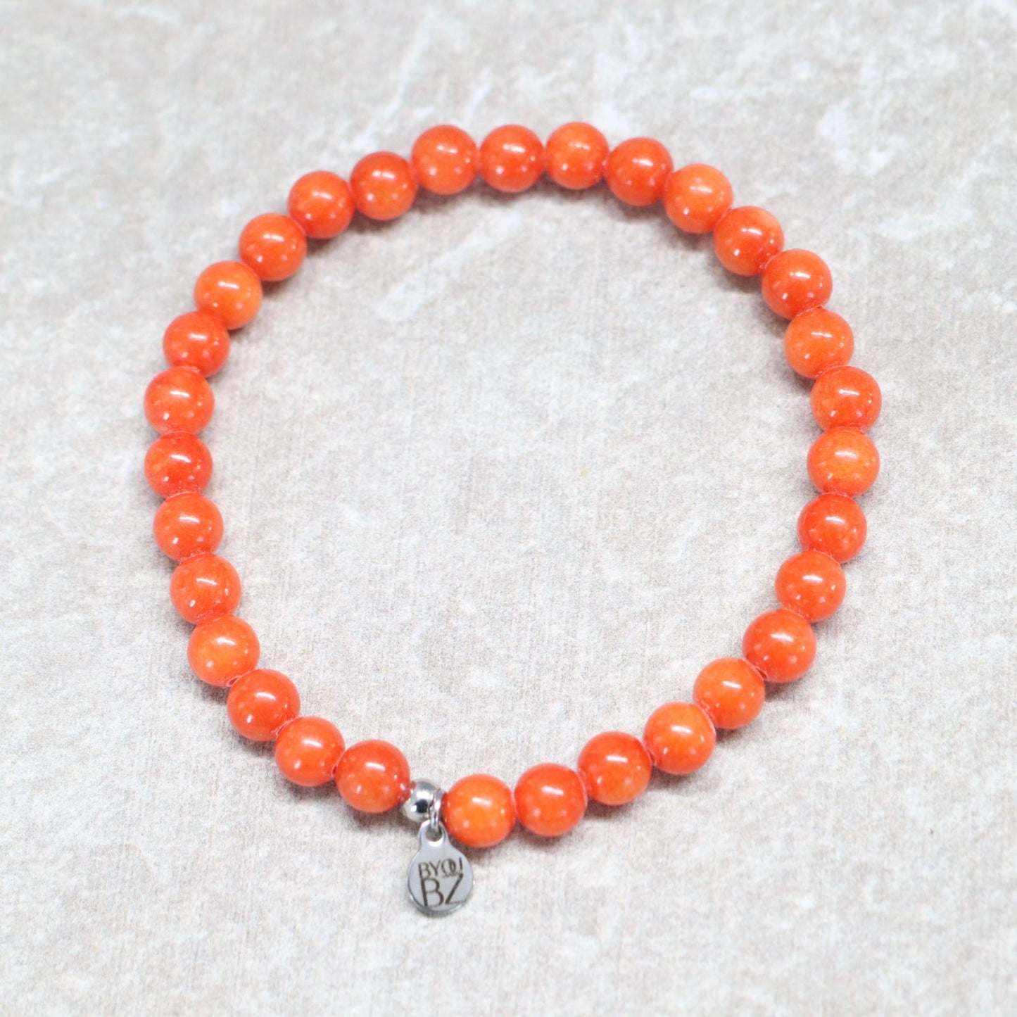MYSTIC HOLLAND | Donker oranje chalcedoon armband | 6mm | Normal Fit