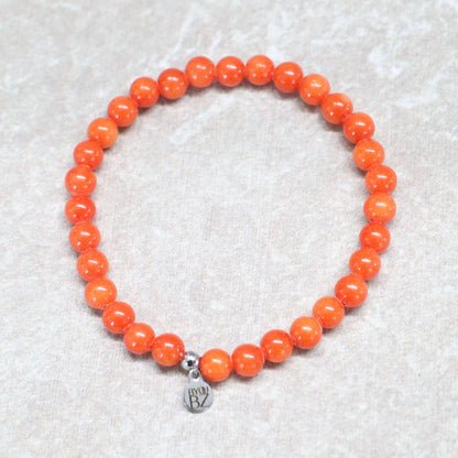 MYSTIC HOLLAND | Donker oranje chalcedoon armband | 6mm | Normal Fit