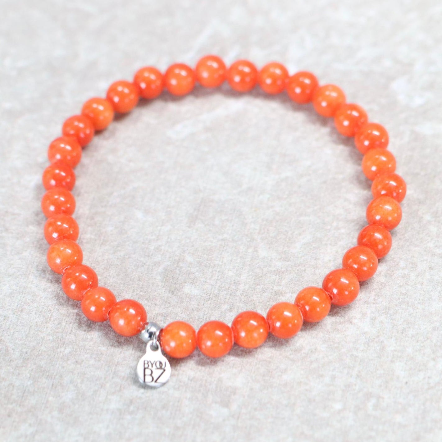 MYSTIC HOLLAND | Donker oranje chalcedoon armband | 6mm | Normal Fit