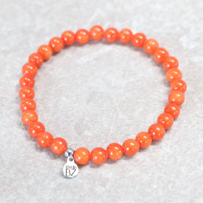 MYSTIC HOLLAND | Donker oranje chalcedoon armband | 6mm | Normal Fit