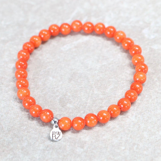 MYSTIC HOLLAND | Donker oranje chalcedoon armband | 6mm | Normal Fit
