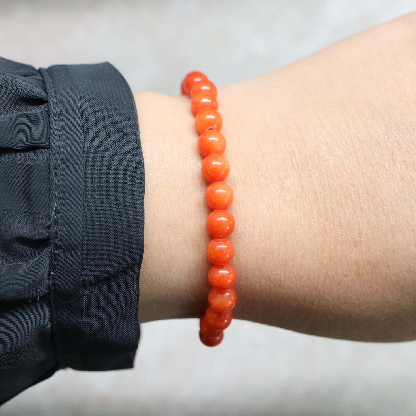 MYSTIC HOLLAND | Donker oranje chalcedoon armband | 6mm | Normal Fit