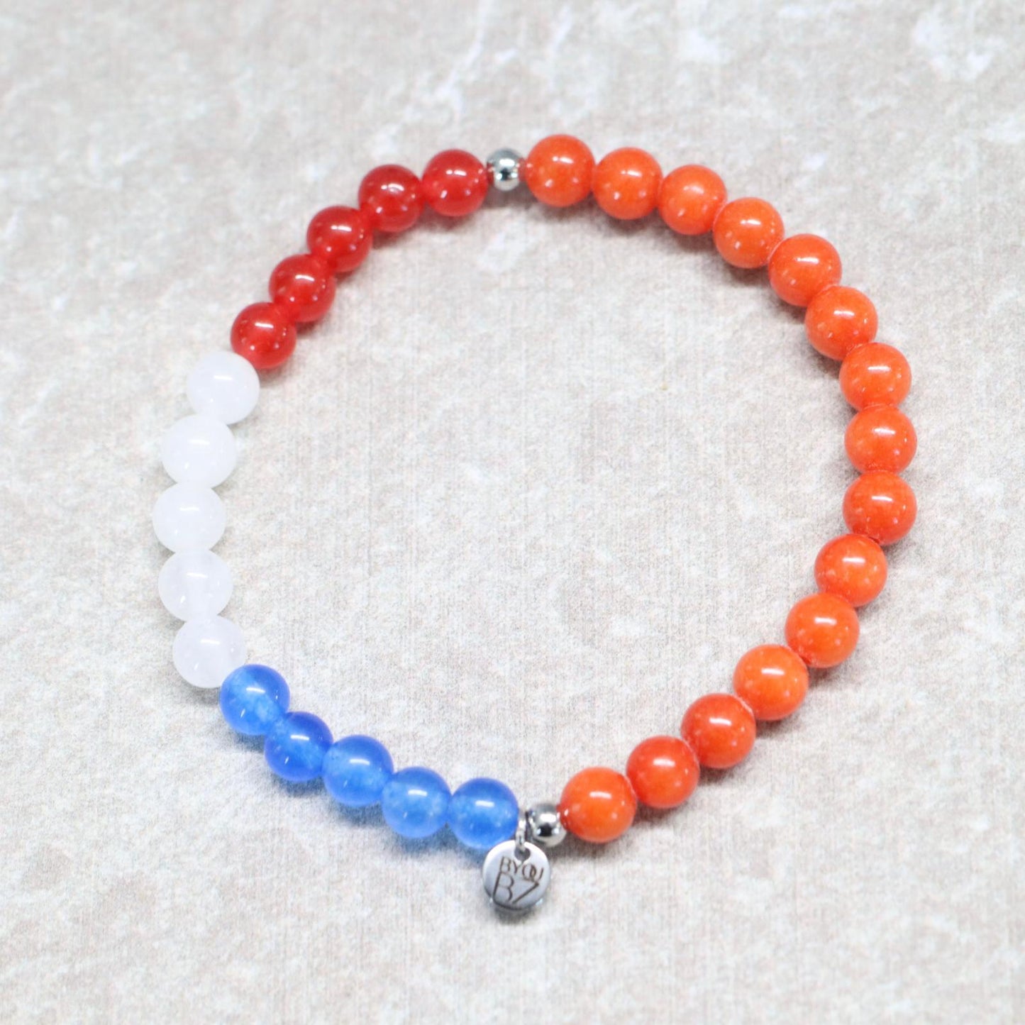ORANJE TROTS | Natuursteen armband mix | 6mm | Normal Fit