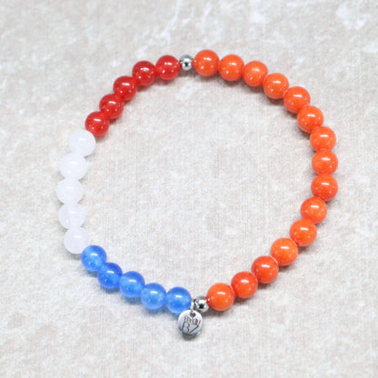ORANJE TROTS | Natuursteen armband mix | 6mm | Normal Fit