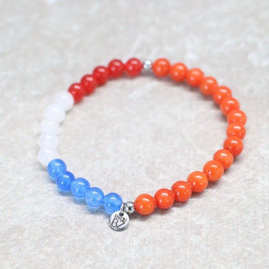 ORANJE TROTS | Natuursteen armband mix | 6mm | Normal Fit